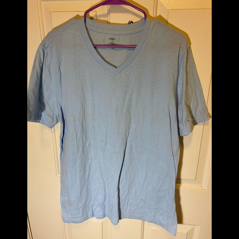 Baby blue v neck T-shirt